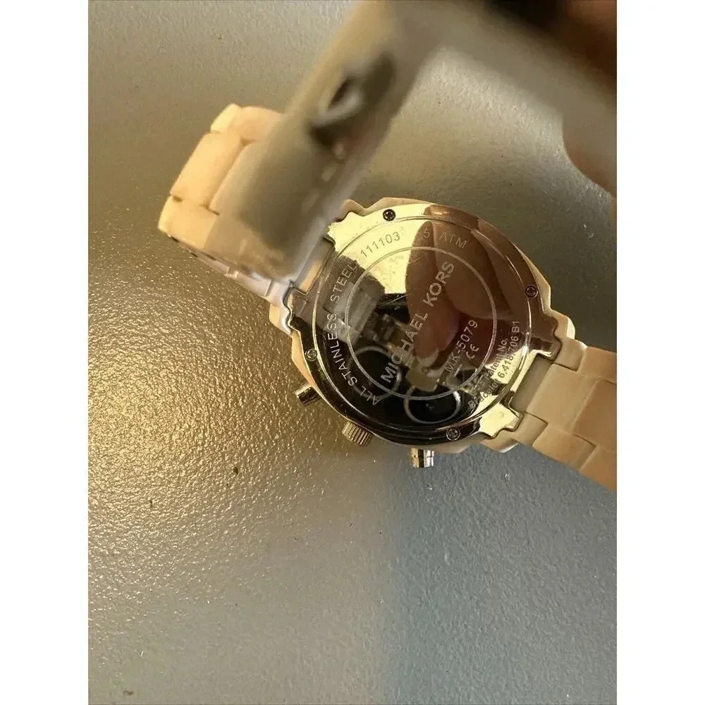 Michael Kors Women's Watch MK‎ 6079 Ivory Band Needs Battery